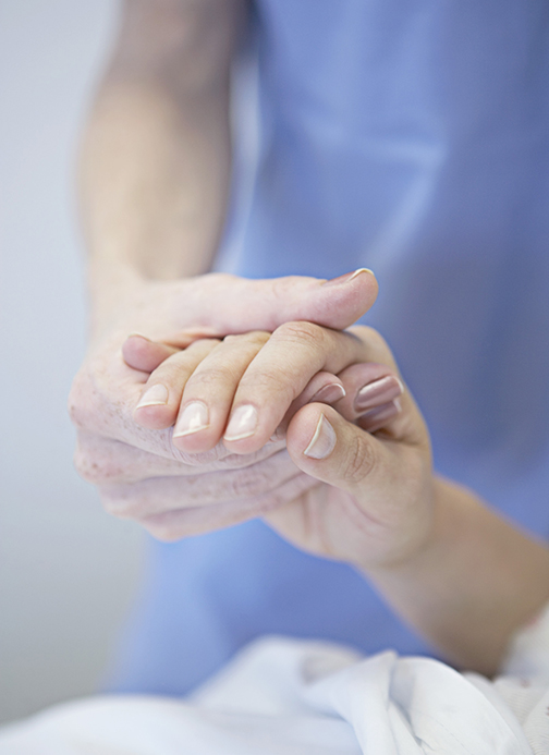 nurse comforting patient